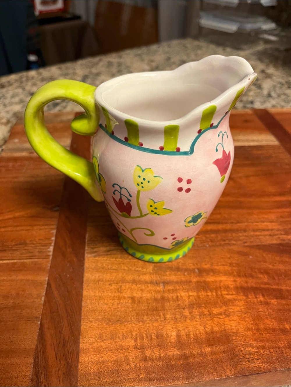 Cupcakes Cartwheels Hodges  Hand-Painted Mini Floral Ceramic Pitcher vintage
